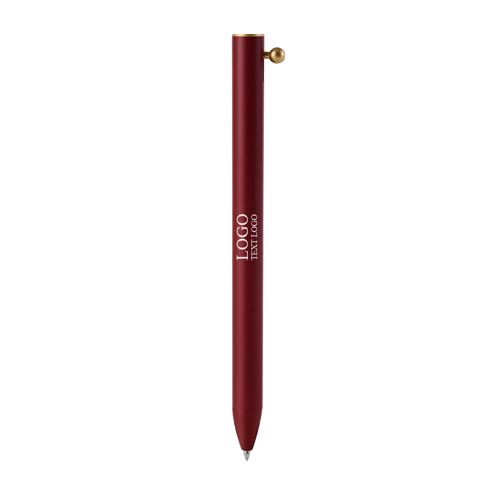 Metal Push-Type Stylus Pens Ruby red with Logo