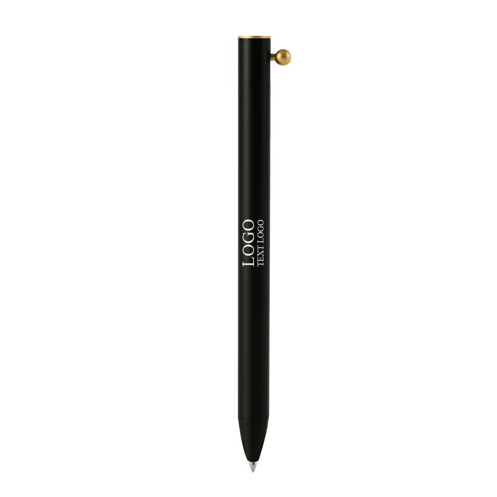 Metal Push-Type Stylus Pens Charcoal black with Logo