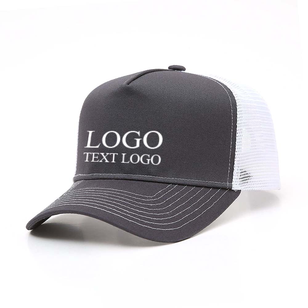 Breathable and Comfortable Five-Panel Richardson Trucker Hats Light White-Gray with Logo