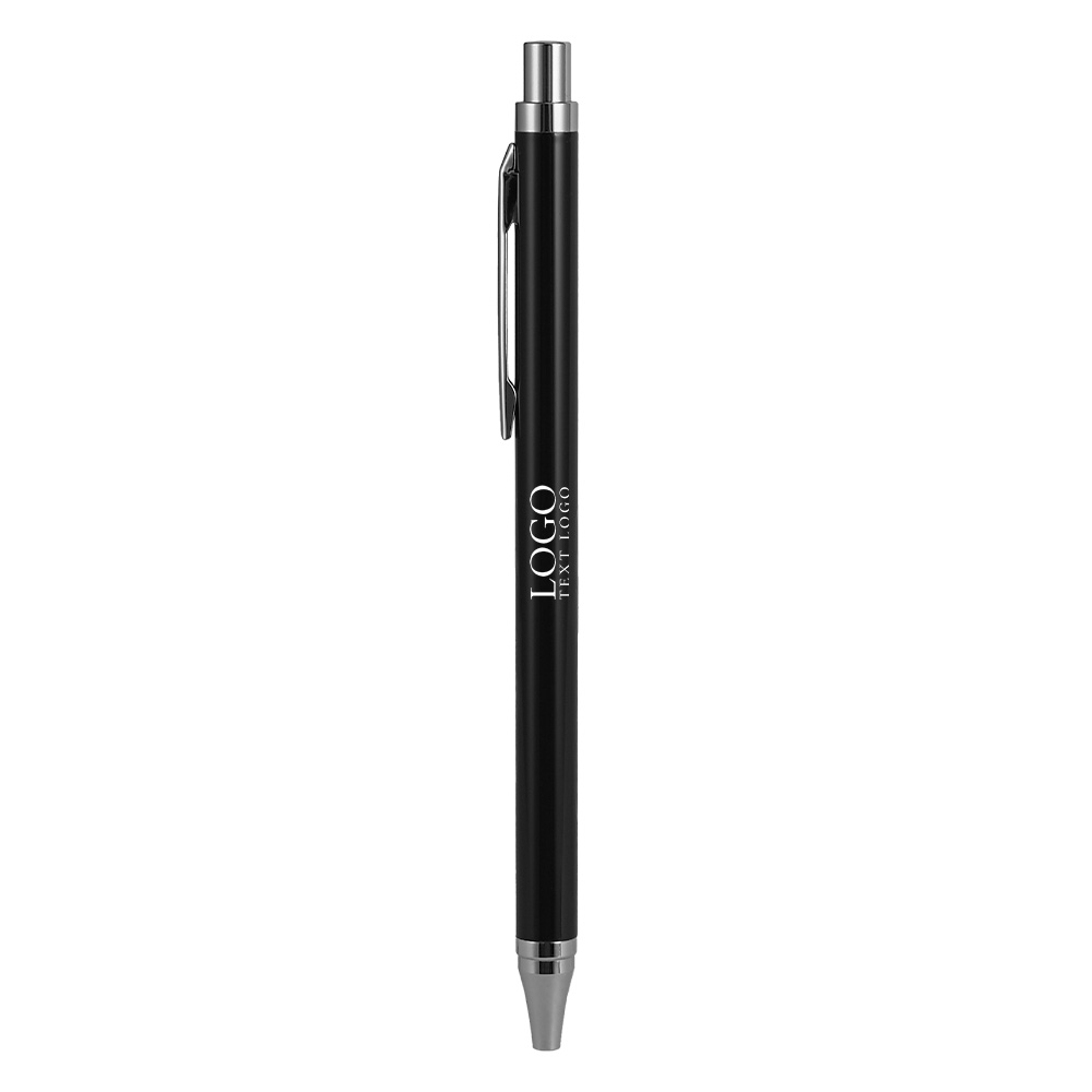 Custom Click Pens with Metal Material Black with Logo