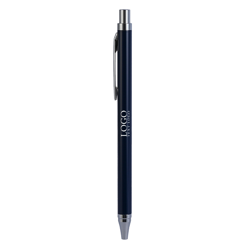 Custom Click Pens with Metal Material Blue with Logo