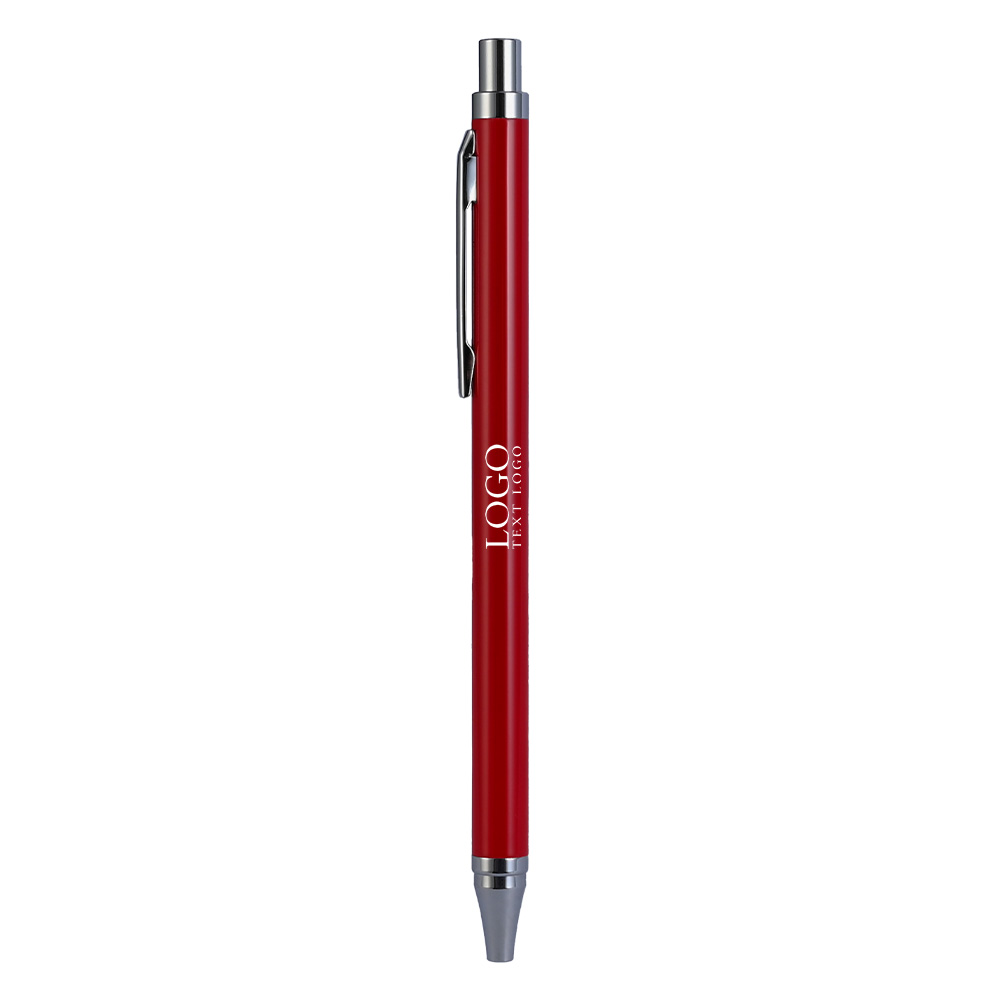 Custom Click Pens with Metal Material Red with Logo
