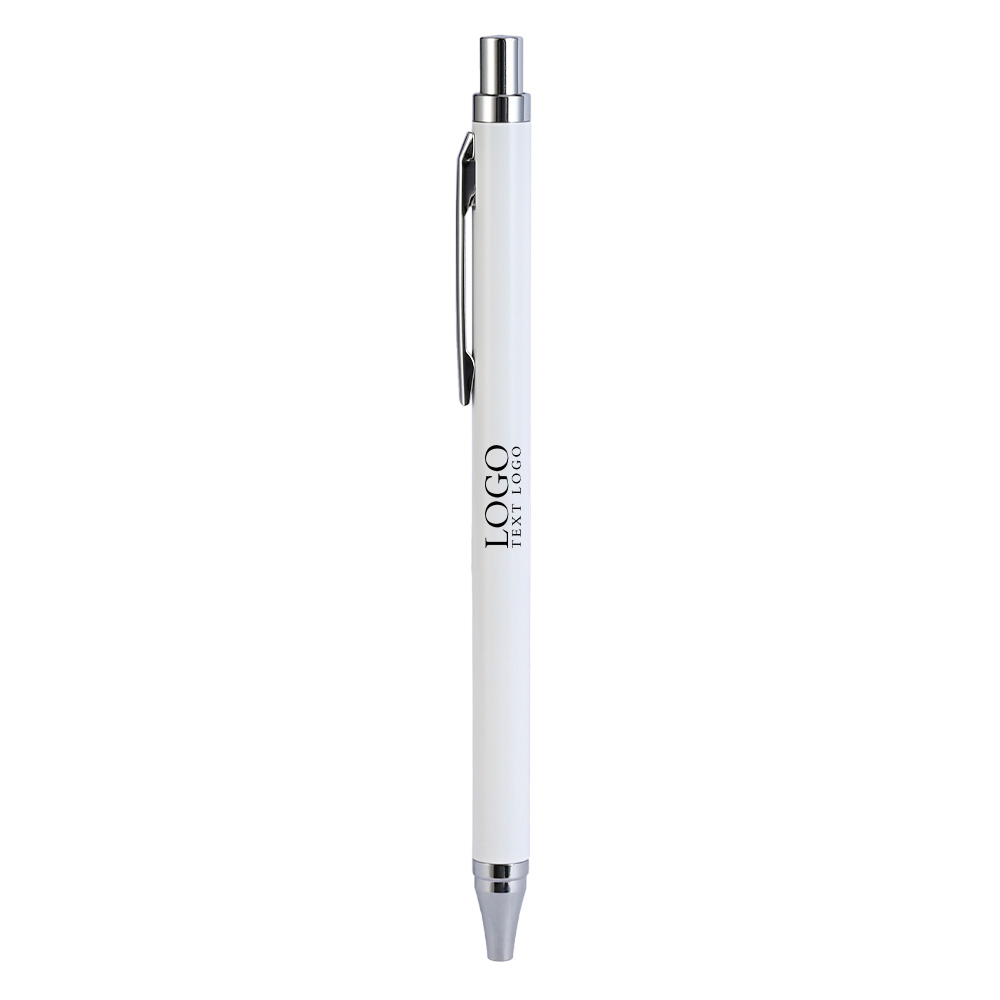 Custom Click Pens with Metal Material White with Logo