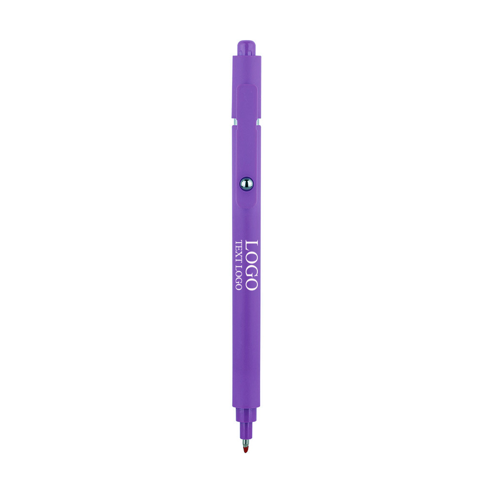 Custom Macaron Color Gel Pens with Black Ink Purple with Logo