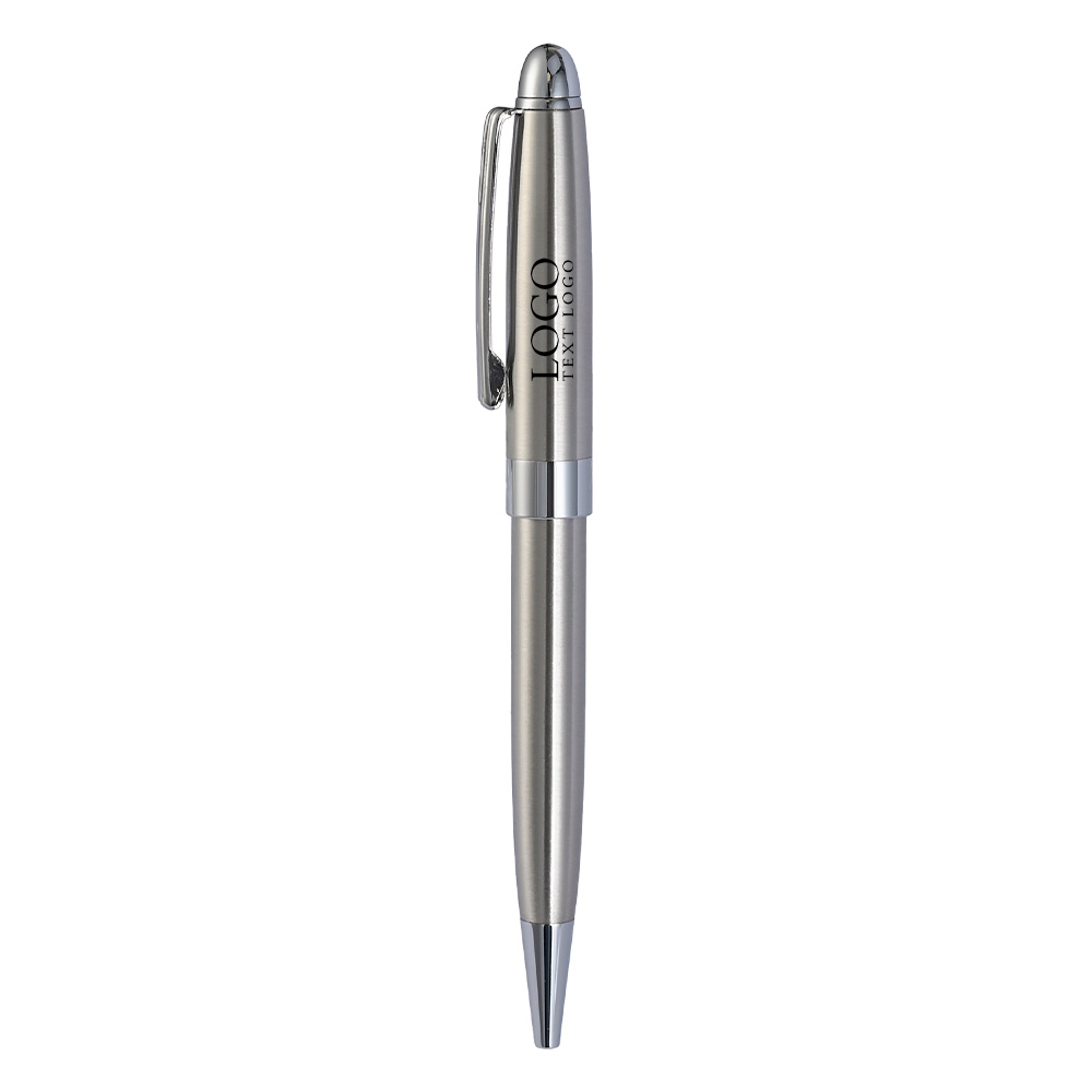 Custom Metallic Ballpoint Pens for Professionals All Steel Silver with Logo