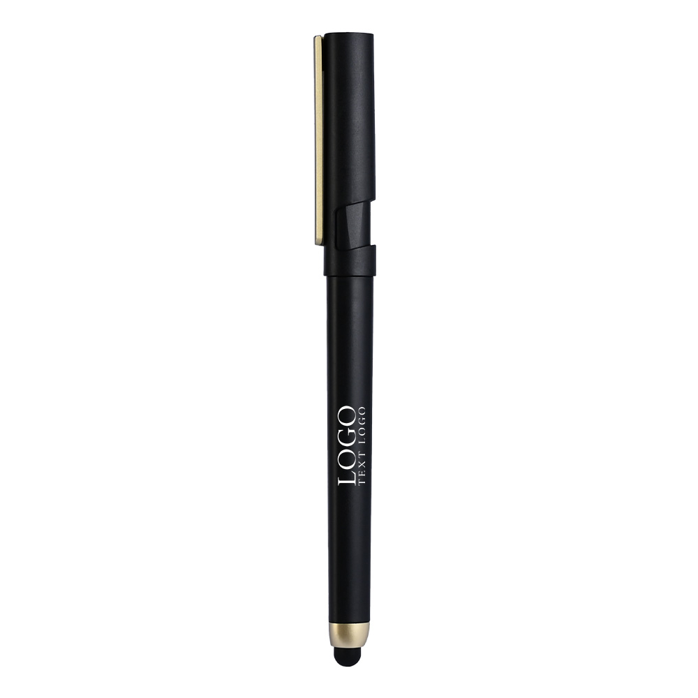 Custom Minimalist Luxury Gel Pens with Stylus Black with Logo