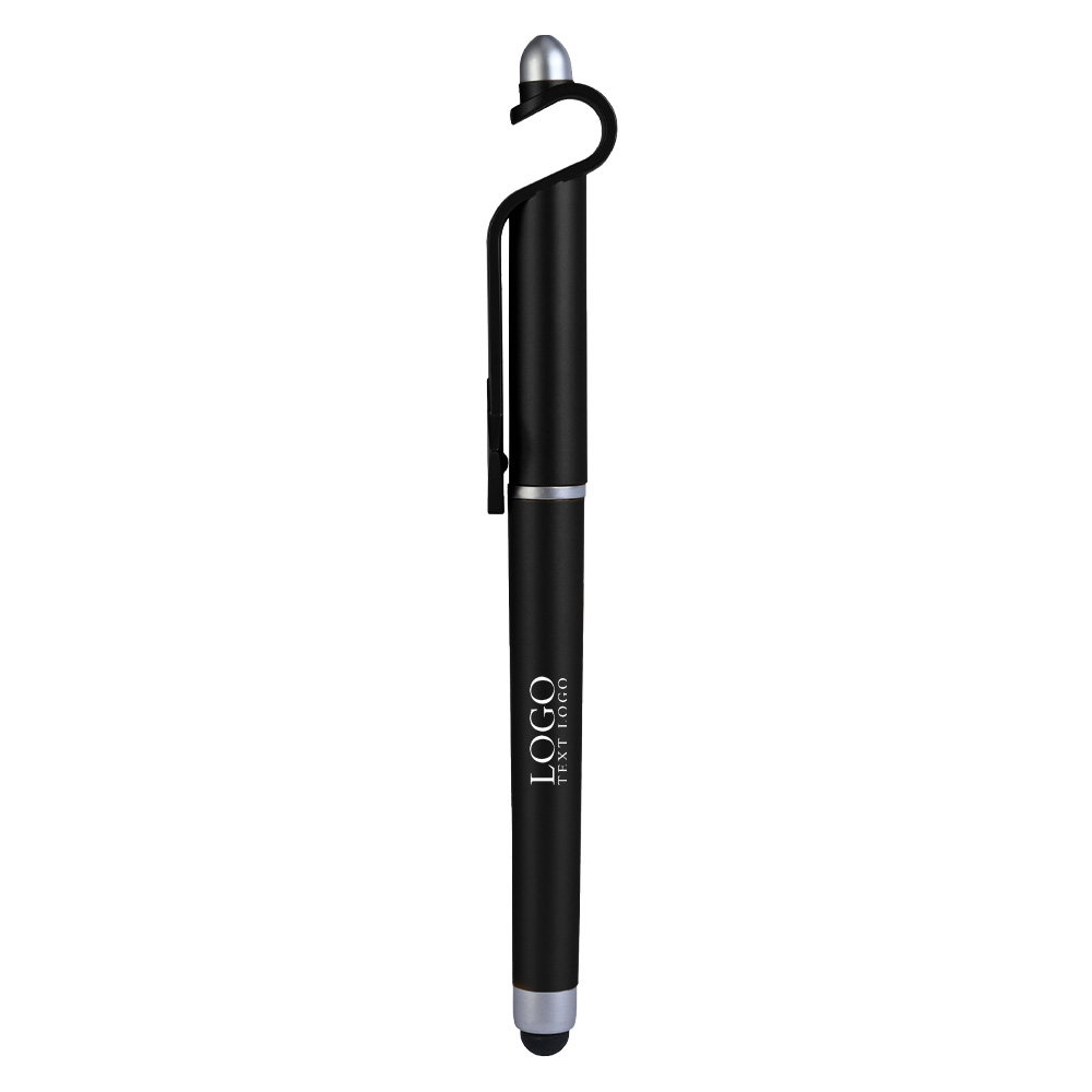 Custom Ultra-Smooth Gel Pen with Stylus Black with Logo