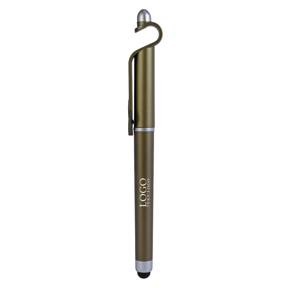 Custom Ultra-Smooth Gel Pen with Stylus Gold with Logo