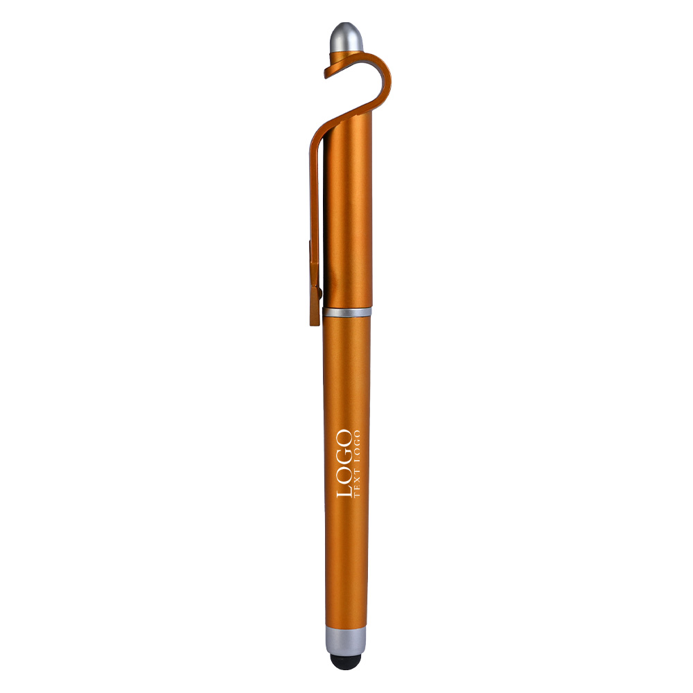 Custom Ultra-Smooth Gel Pen with Stylus Orange with Logo