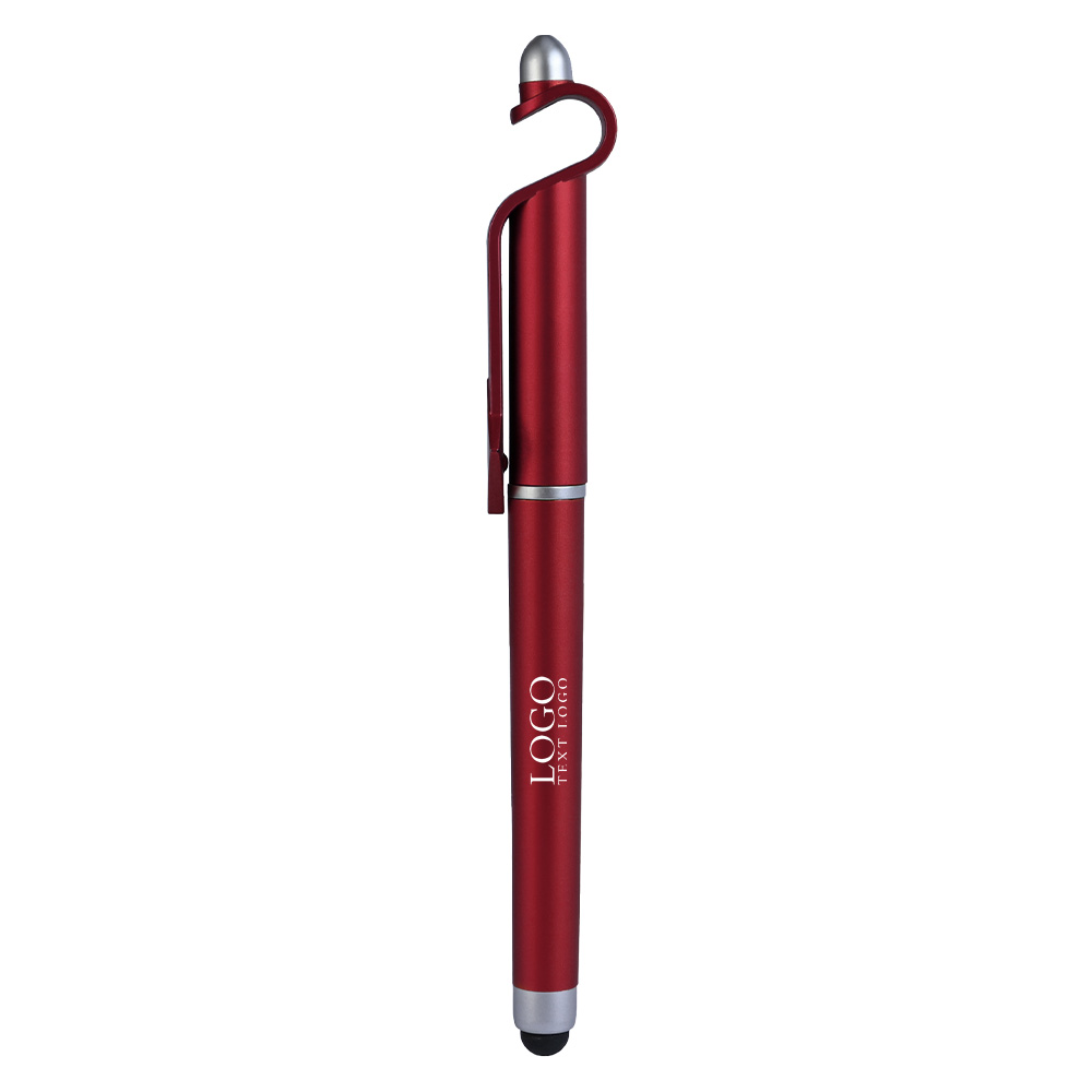Custom Ultra-Smooth Gel Pen with Stylus Red with Logo