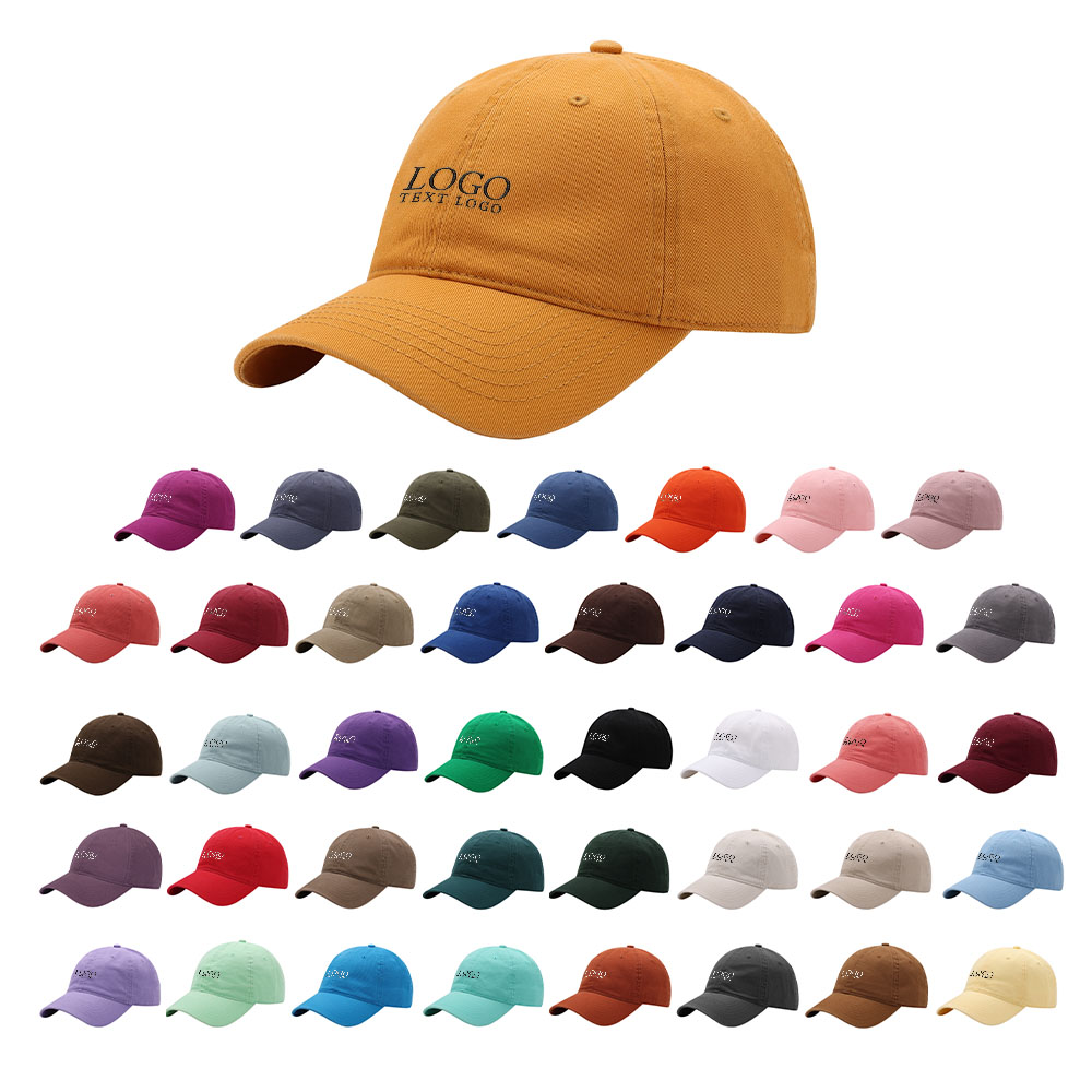 Customizable Washed Cotton Solid Color Baseball Caps SUM