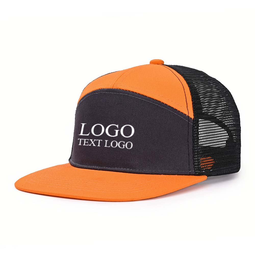 Outdoor Sun Visor Breathable Duckbill Trucker Hats orange + black with logo