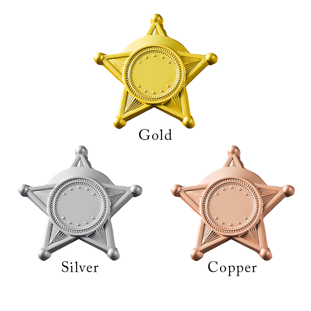 Personalized Full Color Round Star Name Badges-11-44