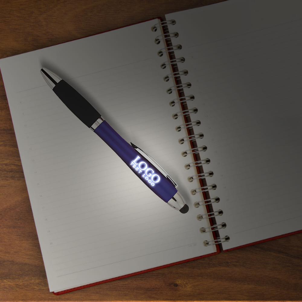 Printed Light Up Logo Stylus Twist Pen