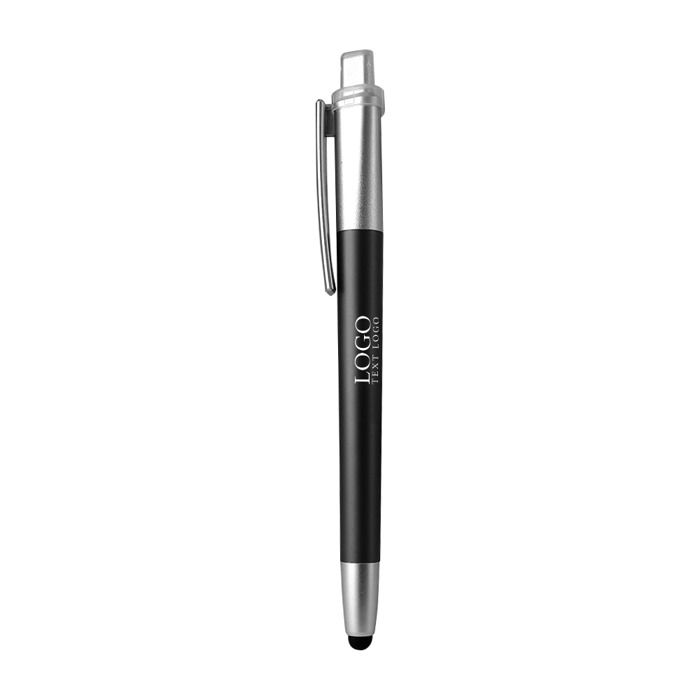 Straight Simple Stylus Pen black with logo