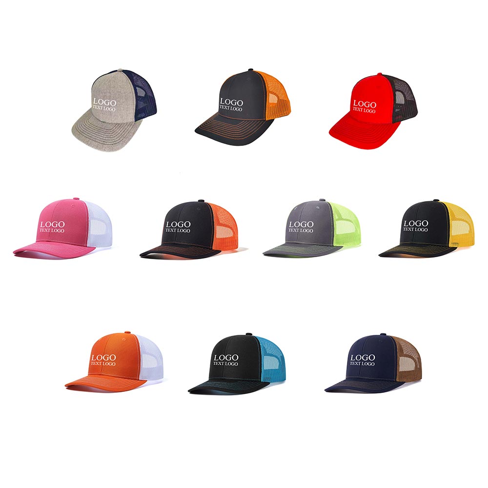 Slightly Curved Brim Sun Visor Custom Logo Trucker Hats Combination Chart