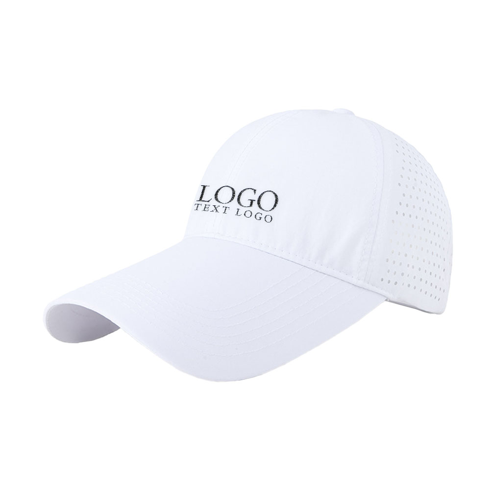 Summer Extended Brim Baseball Hat  White with logo