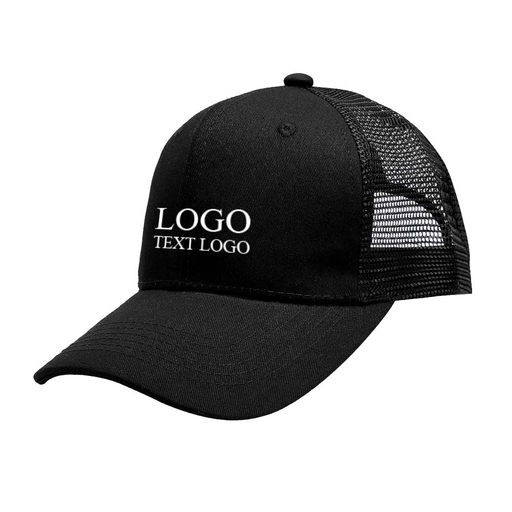 Summer Sun Protection Cotton Trucker Hat Black with logo