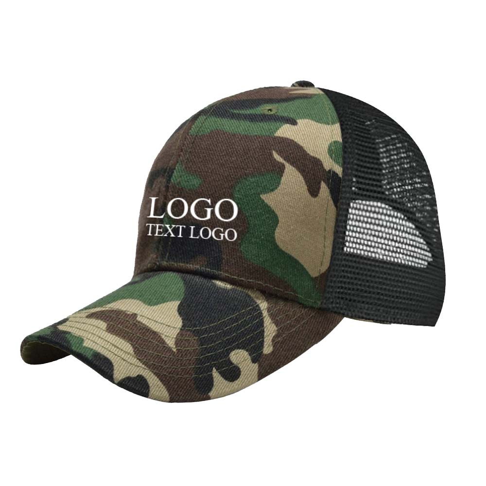 Summer Sun Protection Cotton Trucker Hat Camouflage with logo
