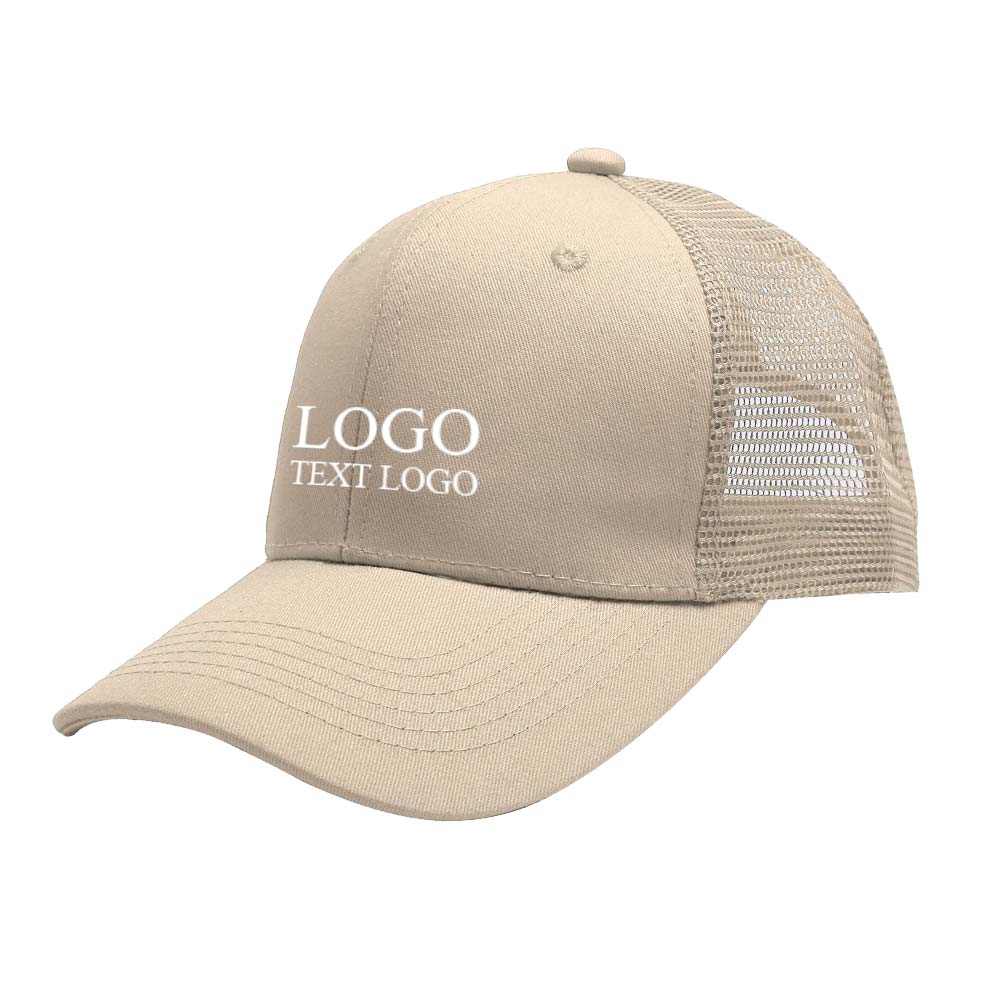 Summer Sun Protection Cotton Trucker Hat Off-white with logo