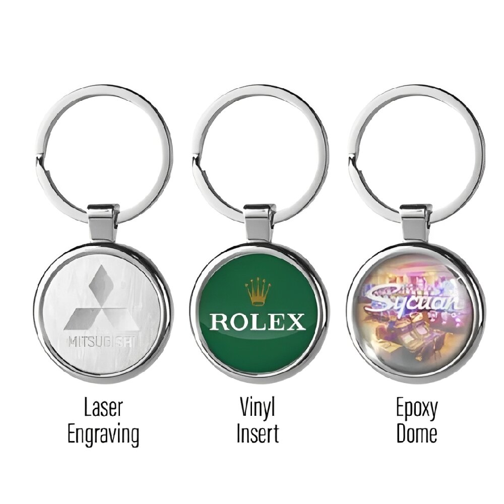 Round satin metal keychain Round satin metal keychain