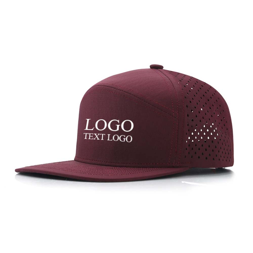 Hardtop Water-repellent Fabric Trucker Hat Burgundy with logo