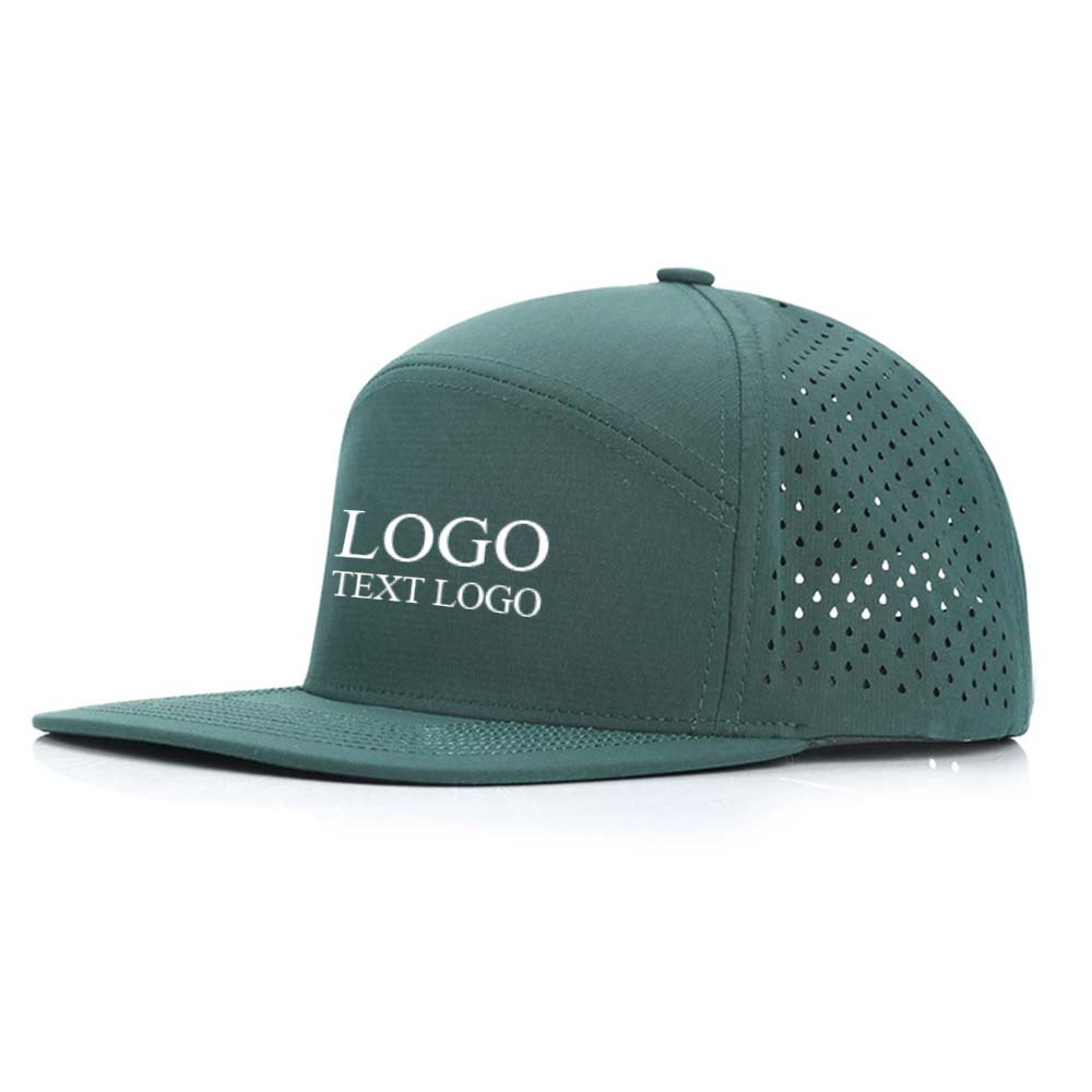 Hardtop Water-repellent Fabric Trucker Hat Dark Green with logo