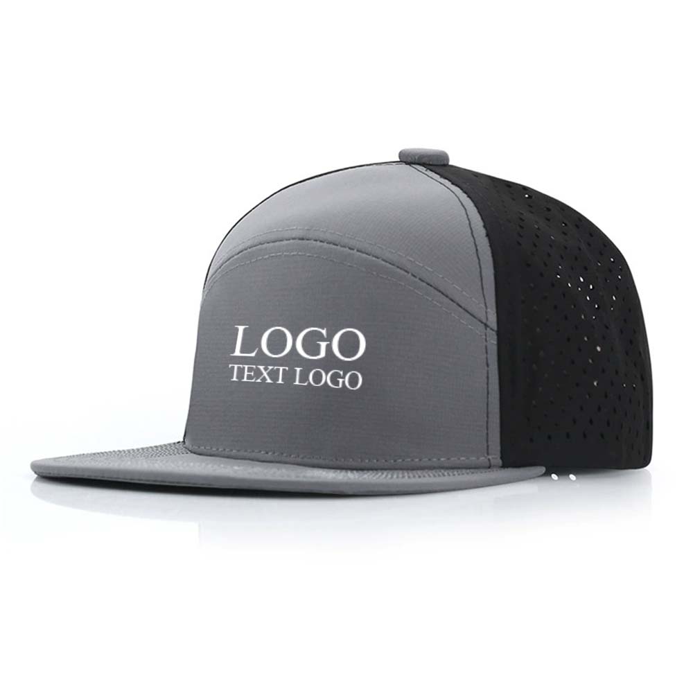 Hardtop Water-repellent Fabric Trucker Hat Gray + Black Net with logo