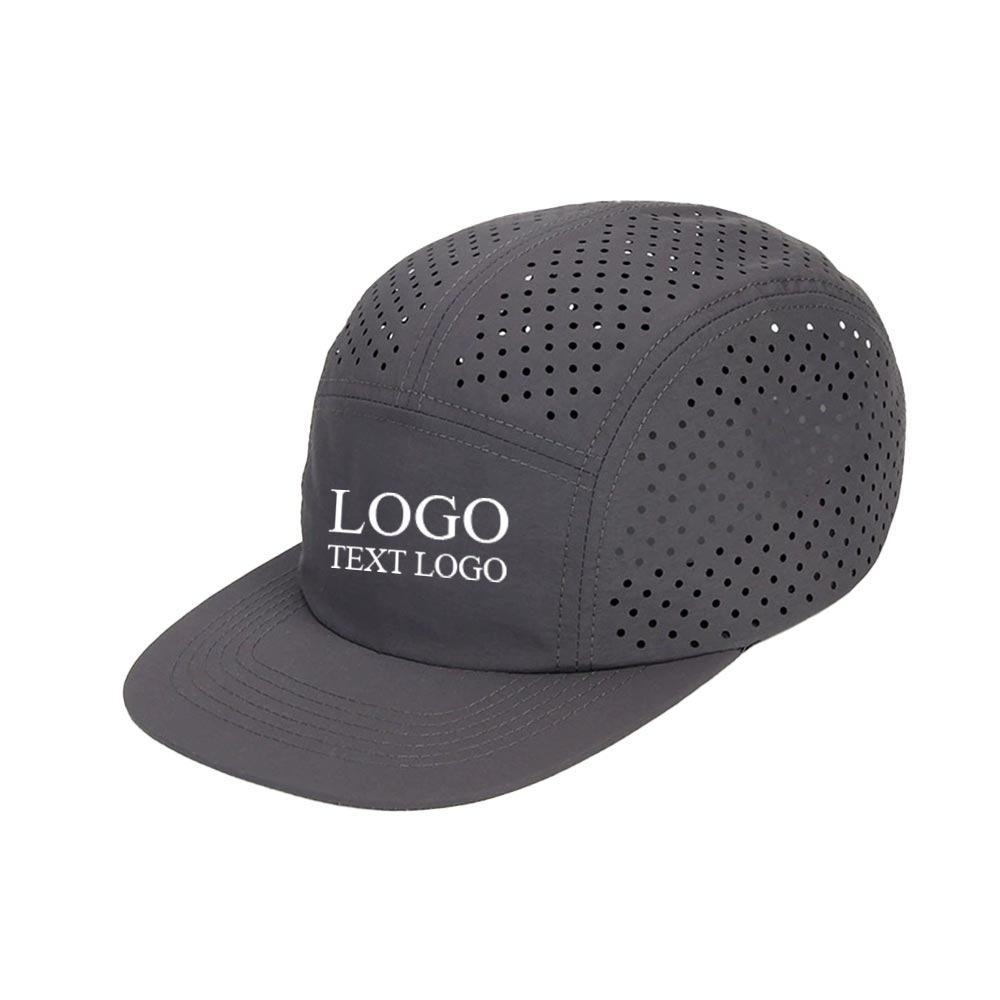 Summer Quick-drying Breathable Trucker Hat Dark Gray with logo