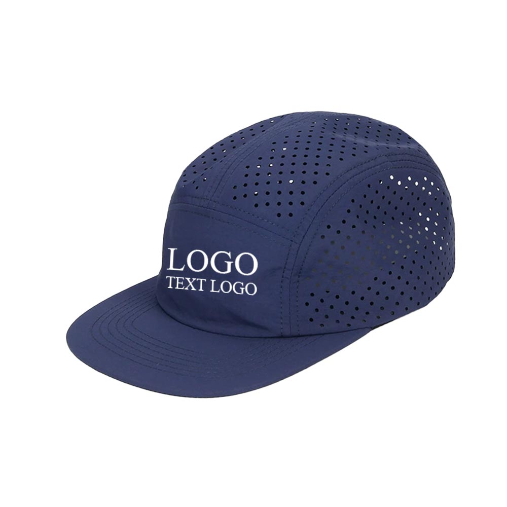 Summer Quick-drying Breathable Trucker Hat Navy with logo