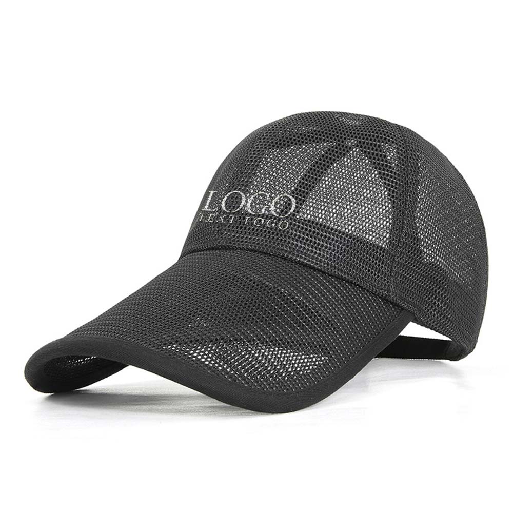Trendy Korean Trucker Hats For Men And Women Black with logo