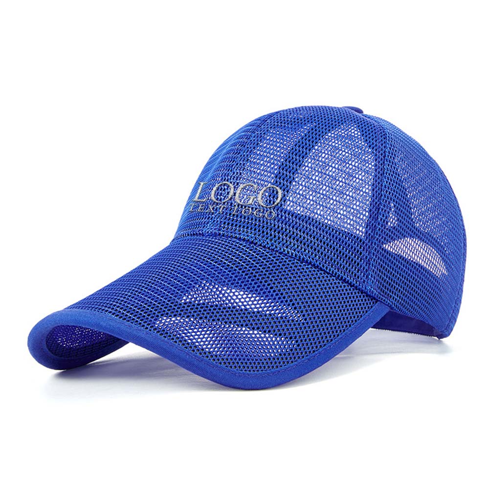 Trendy Korean Trucker Hats For Men And Women Color Blue with logo