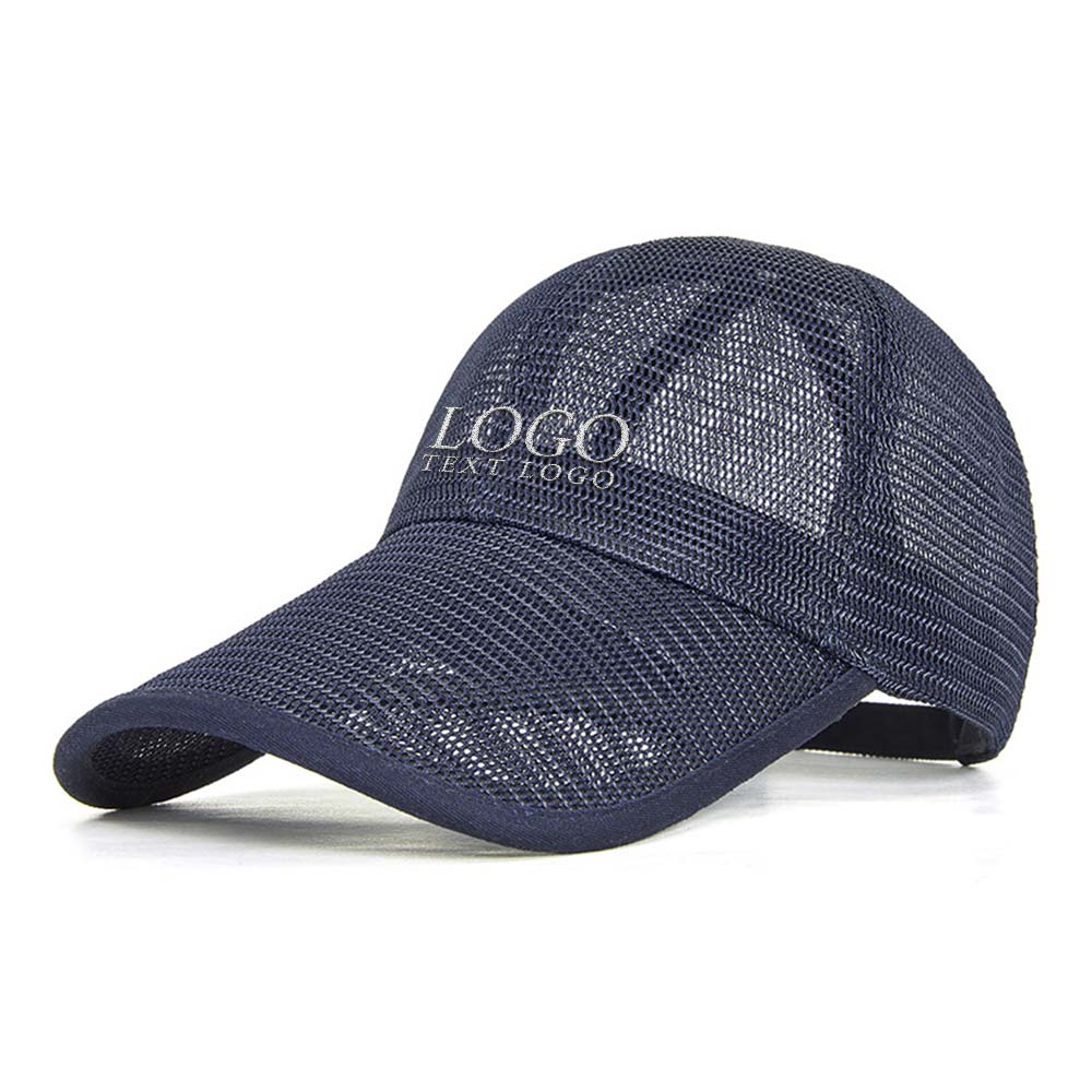 Trendy Korean Trucker Hats For Men And Women Dark Blue with logo