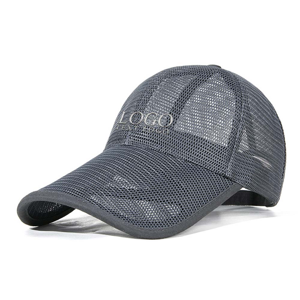 Trendy Korean Trucker Hats For Men And Women Dark Gray with logo