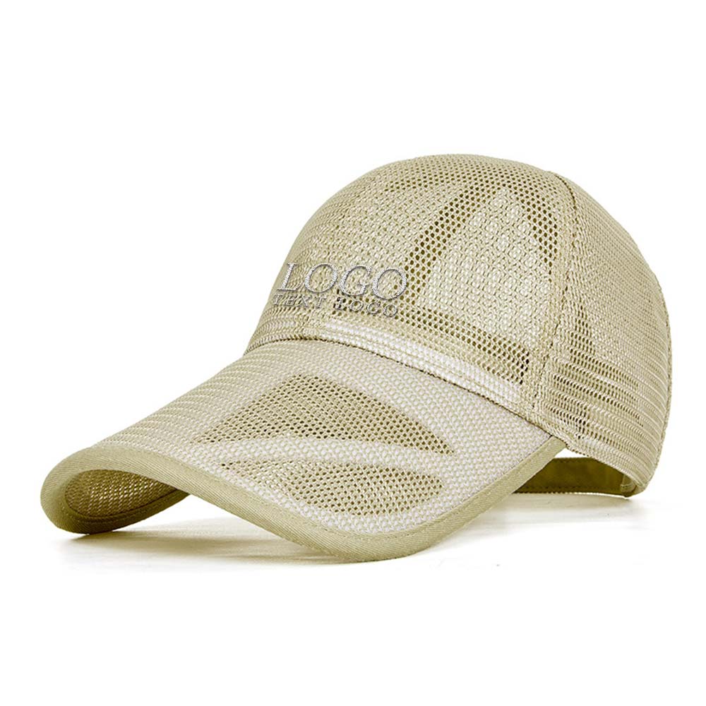 Trendy Korean Trucker Hats For Men And Women Khaki with logo