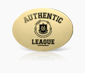 Authentic League Metal Name Tag