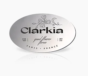 Clarkia Silver Metal Name Tag
