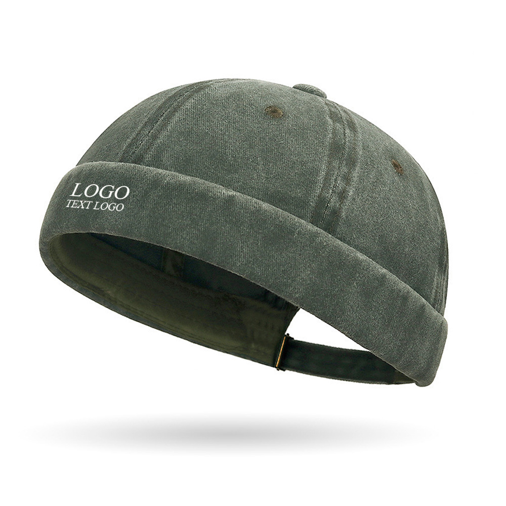 Custom Cotton Youth Hats with Name Dark Green with Logo