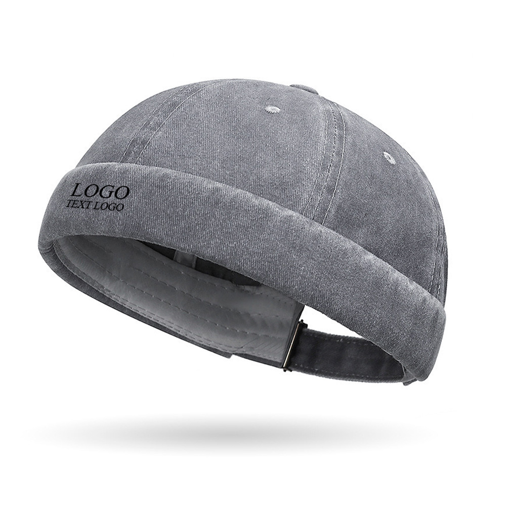 Custom Cotton Youth Hats with Name Gray with Logo