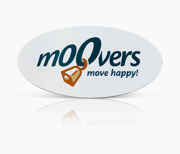 Custom Moovers Plastic Name Tag