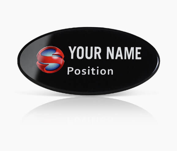 Custom Name Black Plastic Name Tag