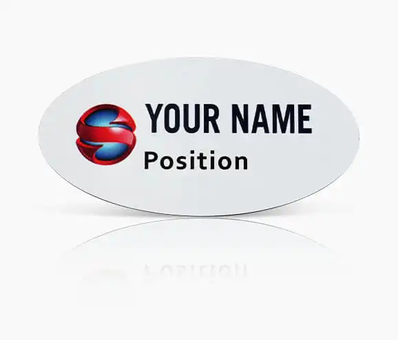 Custom Name White Plastic Name Tag