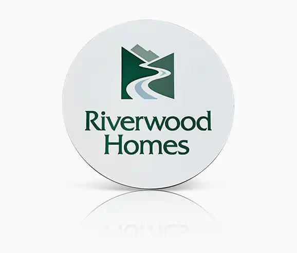 Custom Riverwood Homes Plastic Name Tag