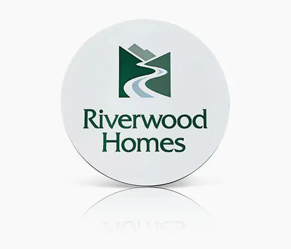 Custom Riverwood Homes Plastic Name Tag