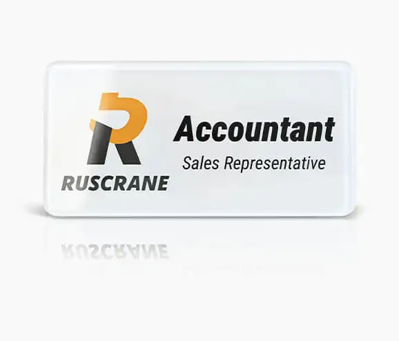 Custom Ruscrane Plastic Name Tag