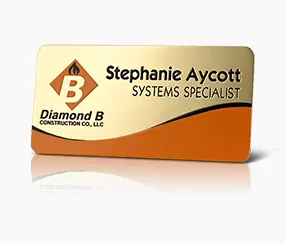 Diamond B Metal Name Tag