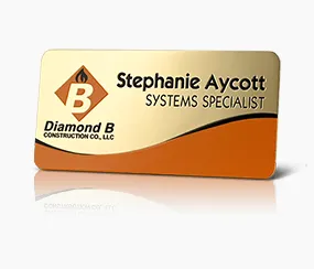 Diamond B Metal Name Tag