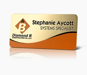 Diamond B Metal Name Tag