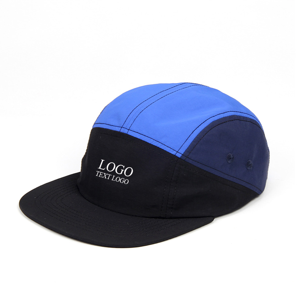Lightweight and Fashionable Youth Hats Black Dark Blue Royal Blue Splicing with Logo