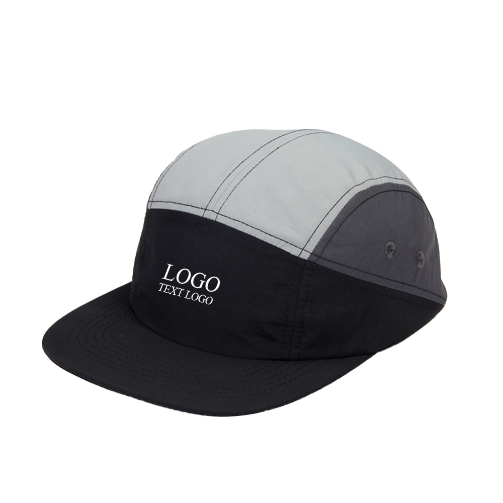 Lightweight and Fashionable Youth Hats Black Dark Gray Smoke Gray Splicing with Logo